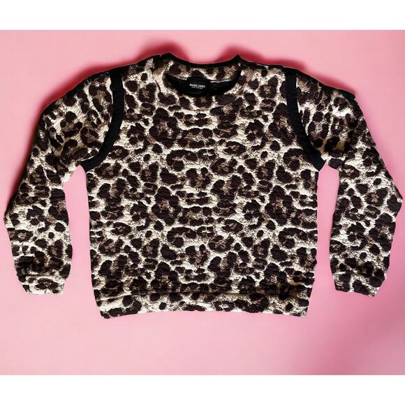 Rachel Comey Couture WOMENS Leopard Print Chunky Textured Sweatshirt Top 6 M - Picture 3 of 12